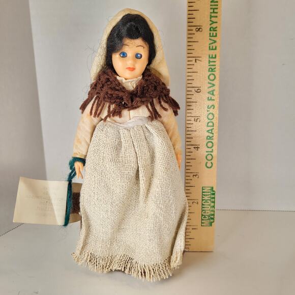 Handmade Quebec Doll Nouvelle-France Era Farm Woman 6" Cloth Base Vintage - Picture 4 of 16